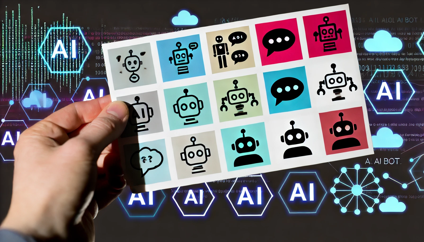 A conceptual scene showing strategies to harness large language models offline, with AI models running on localized devices.